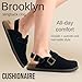 CUSHIONAIRE Brooklyn Suede Womens Slides– Comfortable Clog Mules with Adjustable Buckles – Summer Shoes for Women,BLACK 8.5