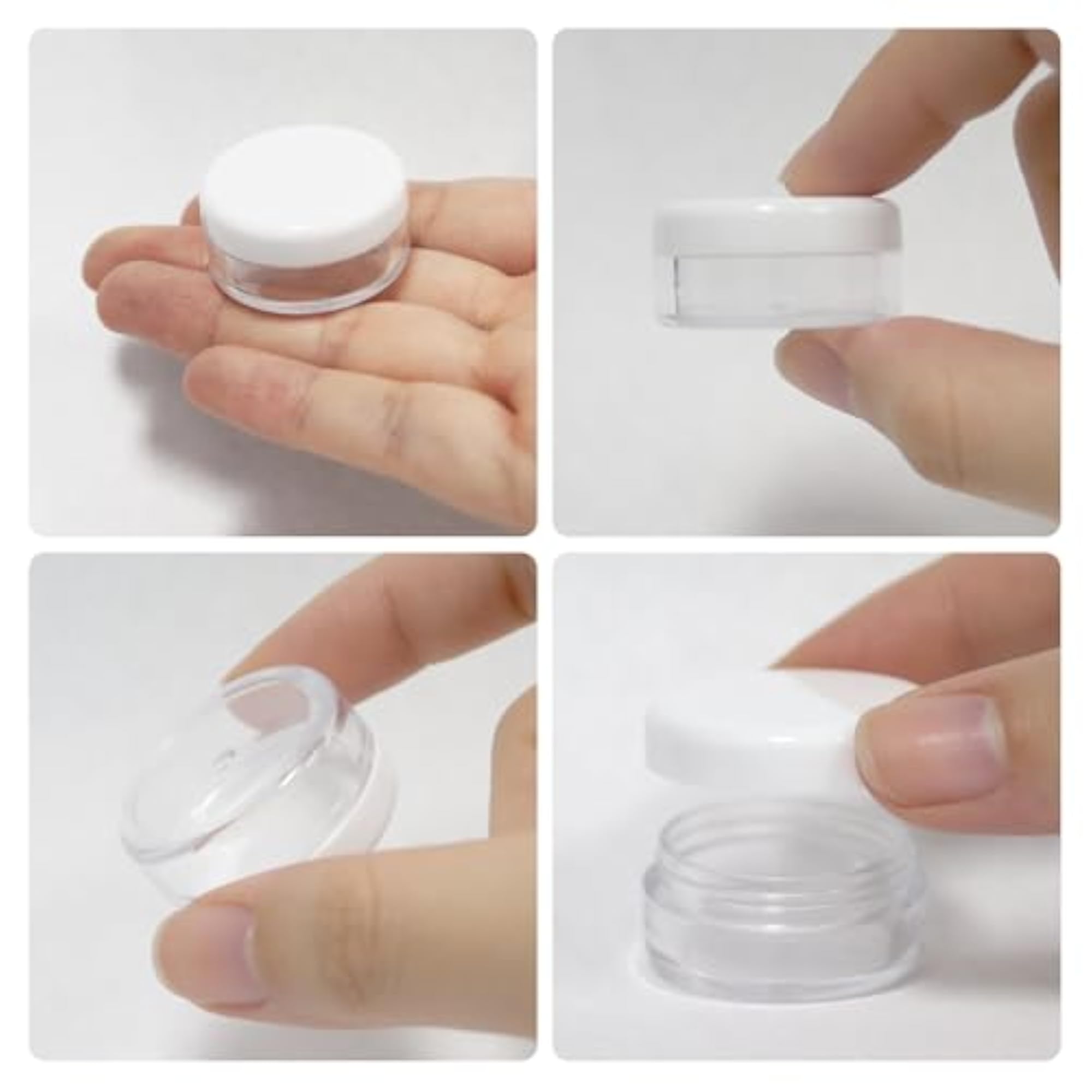Premium Quality Plastic Cosmetic Containers, 5 Gram Size