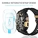 XYF Rugged Shockproof Sport Band for Men, Compatible with Apple Watch Ultra 3/2/1 (49mm)- with Metal Bumper Case & Screen Protector (49mm,Black/Gold)