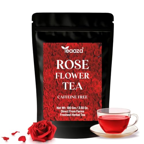 Image of Teaaza Rose tea | 100 Grams-100 Cups| Skin Glow Tea |Detox Tea - Vitamin - C Rich - Rose Flower Tea| Dried Rose Petals Tea