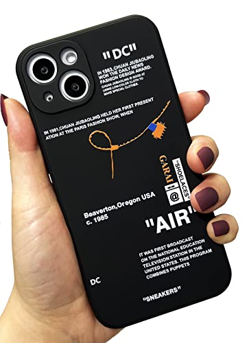 Coque silicone iPhone 15 pour le quotidien coque fine noire avec motif étiquette urbaine