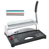 FLKQC Binding Machine | 21 Holes Punch Binding Comb Machine, 450 Sheets, Paper Punch Binder with Sta