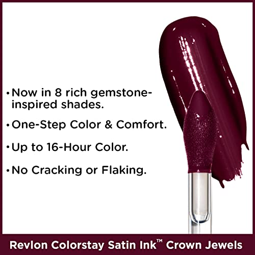 Image of REVLON Colorstay Satin INK, Comfortable, Longwear Rich 16-Hour Liquid lip Color, Formulated with Black Currant Seed Oil & Vitamin E, Reigning Red - (035) (Pack of 2)