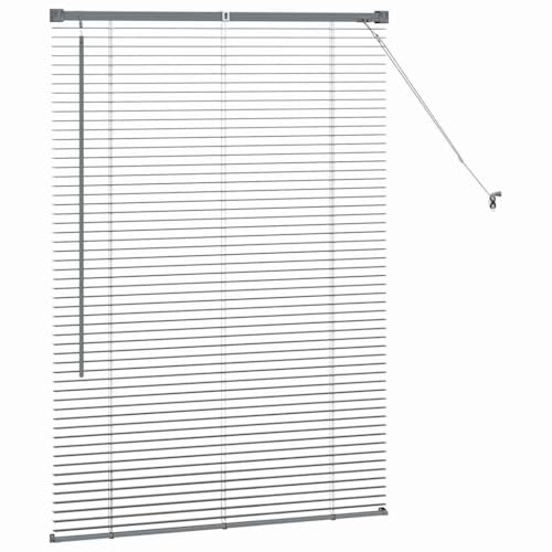 Persiana veneciana de aluminio contra reflejos solares y estor gris oscuro de 130x95 cm 7
