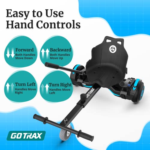Gotrax HoverflyKart Seat Attachment Accessory for 6.5" 8" 8.5" 10" Self Balancing Scooter, Adjustable Frame Length and Handlebar Control Buggy Attachment, Hover Board Go Kart Accessory, Large, (Black) by Gotrax - Image 4
