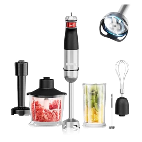 Compatible con batidora de mano eléctrica multiusos 6 en 1, cuchillas acero inoxidable, for uso doméstico y cocina, máx. 1500 rpm(EU)