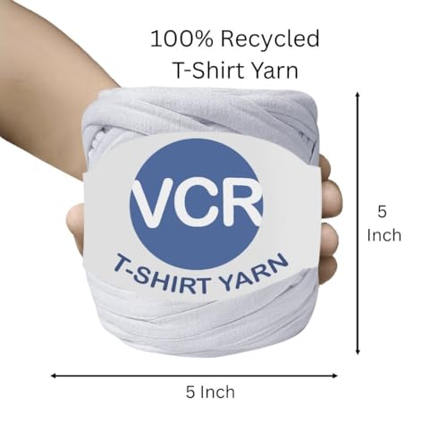 Image of VCR Steel Light Blue Big T-Shirt Yarn, 100 Meters Length, Recycled & Fashionable Craft Yarn, Pack of 1, Suitable for Crochet, Knitting & DIY Bags, Baskets, Cushions & Home Decor Projects