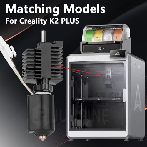 JUUPINE for Creality K2 Plus Ceramic Hot End Kit with Full Metal Hardened Steel, Quick Change Nozzle 0.4mm, for Creality K2 Plus 3D Printer Print Head Spare Parts, 350°C High Temperature Resistance