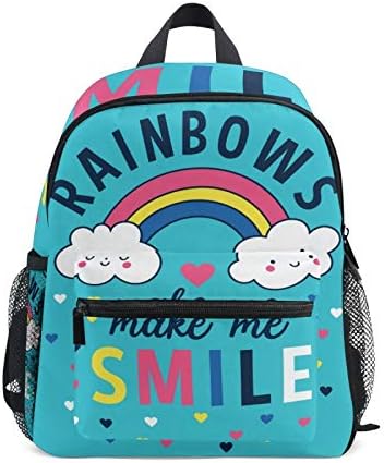 Amazon Co Jp Fohoo 子供リュック キッズバックパック おしゃれ 英字柄 虹 雲柄 かわいい 男の子 女の子 軽量 大容量 3 8歳 保育園 幼稚園 小学生 入園 入学祝い ハーネス付き シューズ バッグ