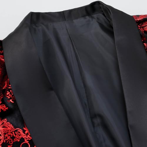Men's Sport Coats & Blazers Flower One Button Paisley Tuxedo Mardi Gras Carnival Parade Suit Jacket Cocktail Attire Outfit4