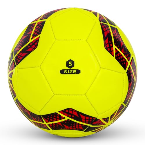 Image of Vector X 32 Panel PVC Machine Stitched Indoor /Outdoor Practice, Training and Match Soccer Football + Free Air Needle with Butyl Bladder Ball, Size 5, Suitable for Kids, Men, Youth Adults 15+ Years