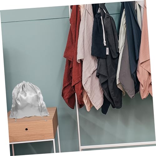 4pcs Silk Drawstring Storage Bag Multi-functional Travel Pouch for Organizing Household Sundries Elegant Wrapping Bag for Clothes Towels and Accessories Crystal Silver3