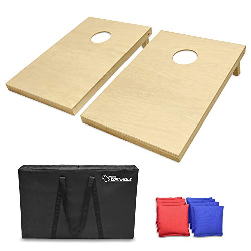 GoSports Solid Wood Premium Cornhole Set - Choose Between 4'x2' or 3'x2' Game