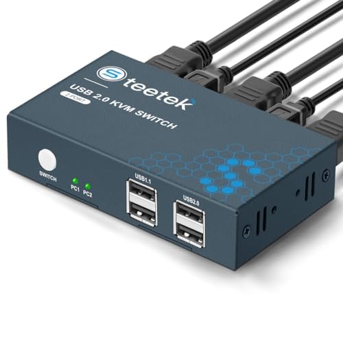 teetek USB3.0 HDMI KVMスイッチ 2ポート8K@60Hz対応 Amazon.co.jp: Steetek 2ポート HDMI USB 3.0 Kvmスイッチ 2イン1出力