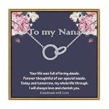 IEFLIFE Nana Gifts Nana Necklace, 925 Sterling Silver Infinity Circles Necklace Jewelry Mothers Day