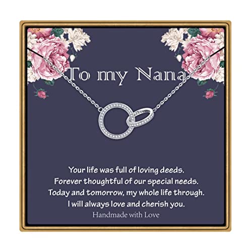 Ieflife Nana Gifts Nana Necklace, 925 Sterling Silver Infinity Circles Necklace Jewelry Mothers Day Valentines Gifts For Grandma Birthday Present #TOP21