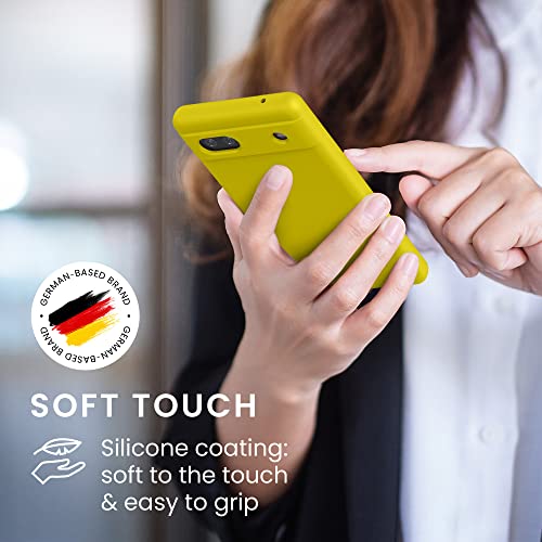 kwmobile Case Compatible with Google Pixel 6a Case - TPU Silicone Phone Cover with Soft Finish - Radiant Yellow - Image 4