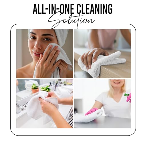 Image of DAN RIVER 24 Pack Wash Cloths for Showering [12x12] - 100% Cotton Washcloths Premium Quality Flannel Face Cloths for Bathroom, Highly Absorbent and Soft Feel Wash Clothes, Black