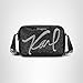KARL LAGERFELD Women's Maybelle Studded Logo Crossbody, Black/Silver Multi, One Size