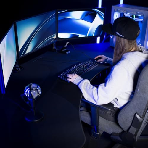 Image of Arozzi Arena Angelo Gaming Desk Gun Metal