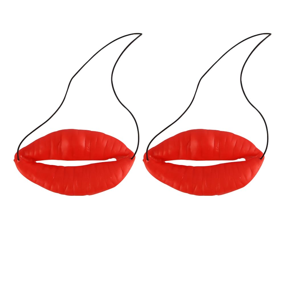 Muiltvoe 2pcs Sausage Mouth Decor Funny Red Lips Halloween Jokes Props For Masquerade Cosplay Party Supplies