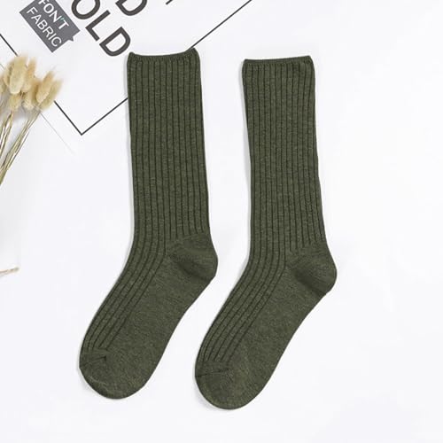 Image of Women Crew Dress Socks Cotton Solid Color Slouch Sock for Dressy Shoes 5 Pack
