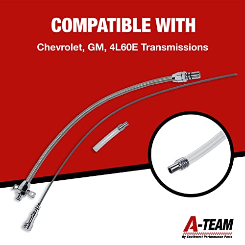 A-Team Performance - Flexible Billet Aluminum Transmission Dipstick - Compatible With Chevy Chevrolet Gm 4L60E Firewall Mount (Includes Filler Tube 29-3/8 Inch) #TOP2