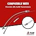 A-Team Performance Flexible Billet Dipstick Tube For Transmission Oil - 29-3/8 in Filler Tube - Billet Aluminum Handle & Braided Hose - Firewall Mount Engine Dipstick Kit - Compatible with GM 4L60E