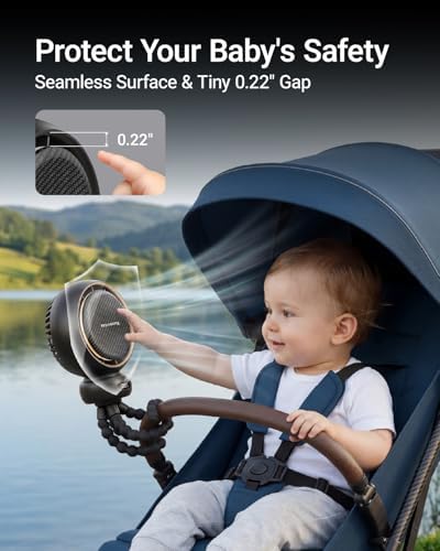 MAMAZING Portable Stroller Fan for Cooling, 70° Auto Oscillation, 5000mAh — view 6