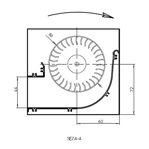 Easyricambi Ventilatore tangenziale EMMEVI FERGAS TGA 80/1 270/35 158205 per Stufa a Pellet. Lungo 387mm Ventola 80mm Bocchetta: 280x44mm