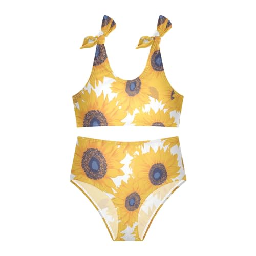 KLL Boho Style Sunflowers Manga Style Girls' Two Piece Bikini Sets Scoop Neck Swimming Swimsuit Swimsuit3