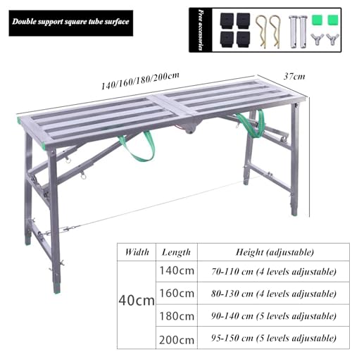 Escabeau portable robuste en tubes galvanisés avec plateforme de travail réglable - 3