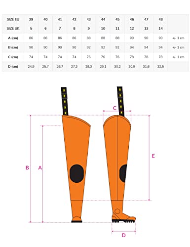 PROS Waterproof Reinforced Knees Thigh Waders Premium Light Olive UK 12 / EU 46 - Image 3