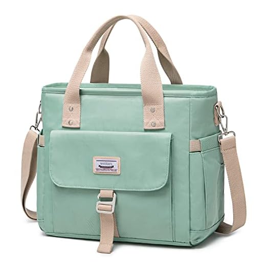 Weitars Insulated Lunch Bag for Men Women,Leak Proof Lunch Box for Work,Extra Large Lunch Tote Bag With Removable Shoulder Strap with Side Pockets,Reusable Lunch Cooler Bag For Picnic Hiking (Green)