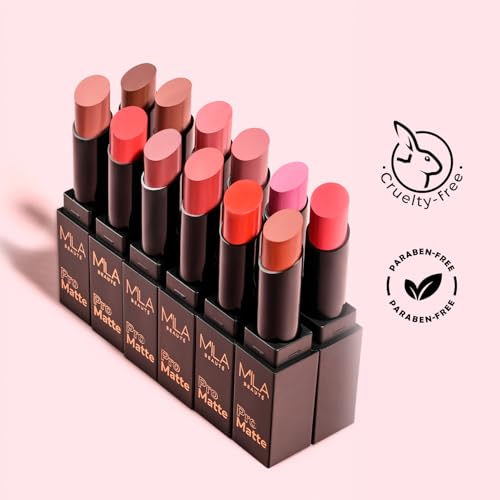 Image of Mila Beaute Pro Matte Lipstick | Highly Pigmented & Long lasting | Semi Matte Finish | Light Weight Lipstick | Single Swipe Application | Luxurious Lip Color | Shade - (Shabana, 4.2g)