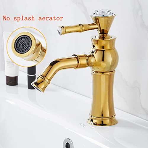 Robinet d'évier de salle de bain rétro or pour sublimer votre routine matinale