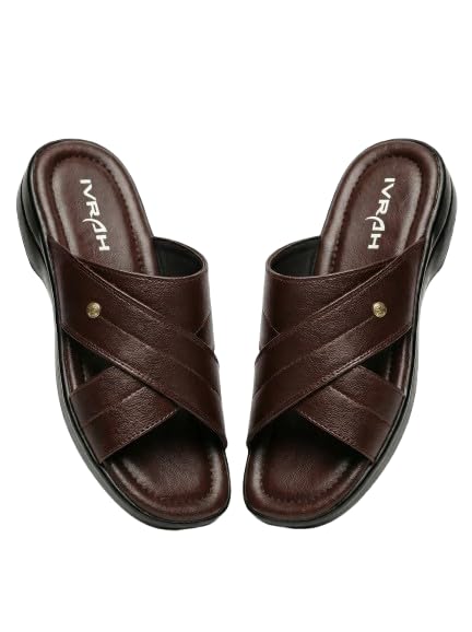 Mens Black Cross Strap Slippers Slidder | Stylish Slip-On Flats | Comfortable Casual Open Toe Sandals | Soft Daily Wear Indoor Outdoor Slides For Boys Gents-image-39