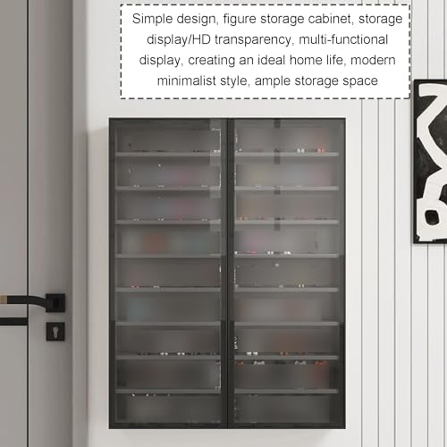 Glasvitrine zur Wandmontage, 4/5/6/7-stöckig, Aufbewahrungsnizer für Wohnzimmer und Schlafzimmer, stilvolle Sammlervitrine, perfekt für Heimdekoration