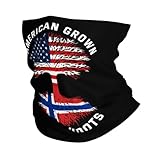 sciarpa a tubo american grown with norse roots norway flag bandana traspirante copricapo a mezza faccia per escursionismo, yoga, motocicletta