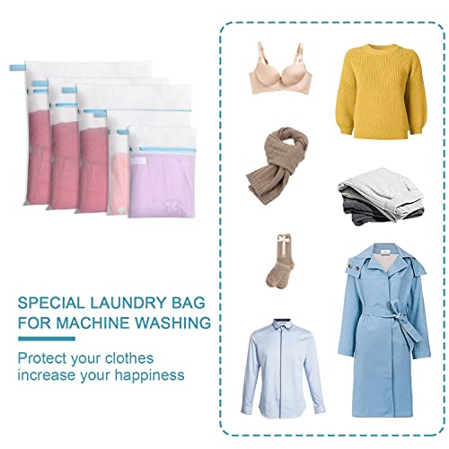 Polecasa-5-Pack-Premium-Mesh-Laundry-Bags-for-Delicates-and-Lingerie-Laundry-Bag-with-Reinforced-Zipper-and-Hanging-Loop-1-XXL-1-XL-1-Large-1-Medium-1-Small