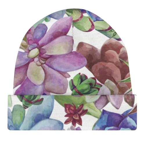 Colorful Succulent Pattern Kids Beanie Hat for for Girls Boys Children Cap Winter Knitted Chemo Cancer Headwear Accessories Gifts Decoration4