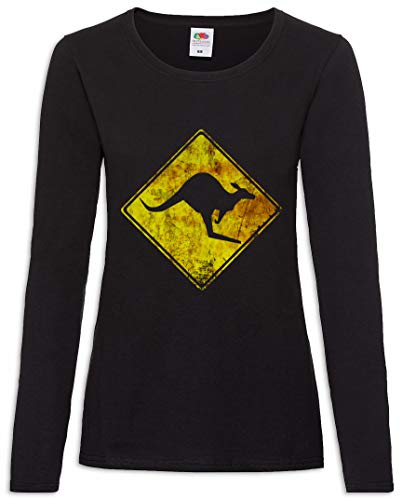 T-shirt manches longues Kangaroos Crossing pour femme en coton vintage