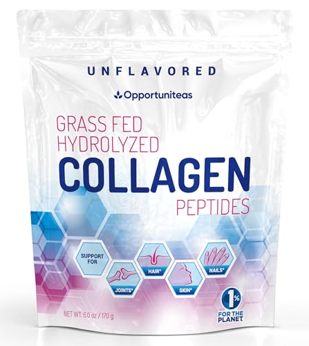 Opportuniteas Collagen Creamer for Coffee, Keto Colágeno Peptides Powder Creamer, Low Carb Keto & Paleo Diet Friendly, Grass Fed, Gluten Free & Non-GMO, Unflavored, 6 oz