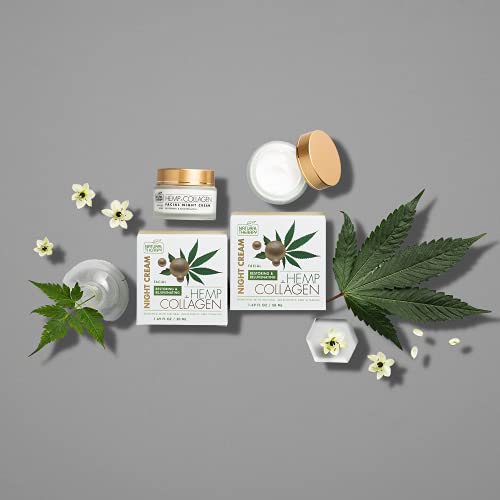 Natural Therapy Natural Therapy Hemp & Collagen Night Cream 1.69Oz Skin Care Reduces Wrinkles, Fine Lines & Under Eye Bags | Restores Tired, Dehydrated Skin #TOP2