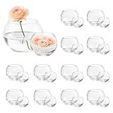 Minifactory Set of 24 Small Glass Bubble Bowl Vases - 10cm & 6cm Round Borosilicate Glass Terrarium Bowls, Multipurpose as Candle Holders, Fish Bowls, Centerpieces for Wedding, Table & Home Decor