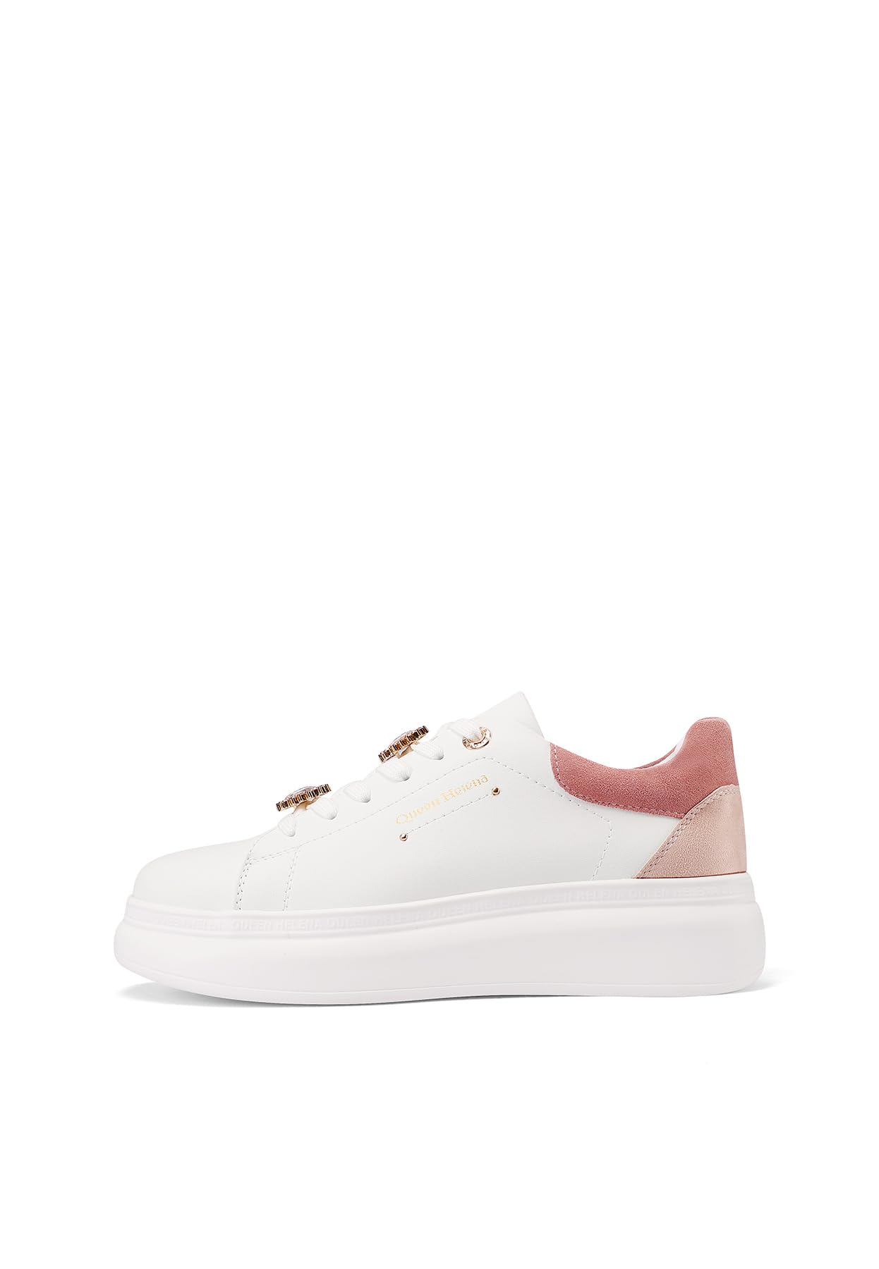 QUEEN HELENA Sneakers Platform Scarpe da Ginnastica con Strass Casual Leggere Donna X32-14