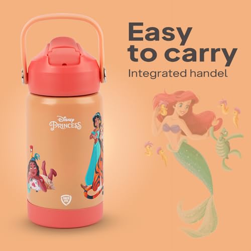 Image of CELLO Kidzbee Gen Alpha Stainless Steel Kids Flask Water Bottle 370 ml | 3D Princess Touch & Feel Design, Leakproof Lightweight Easy to Carry Hot and Cold Kids Flask Water Bottle for School & Travel
