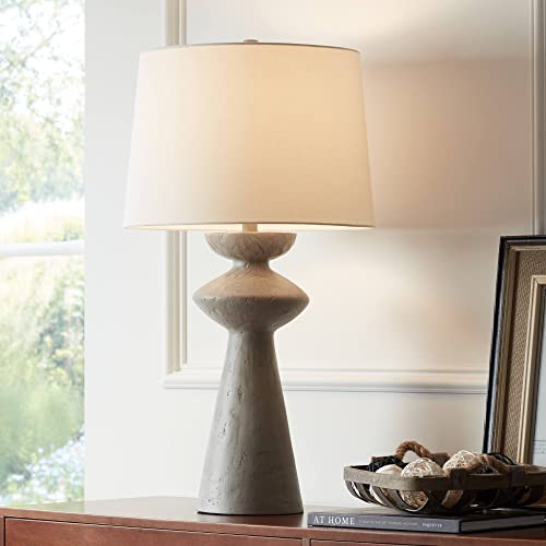 Lámpara de mesa Possini Euro Design 30 pulg blanca beige