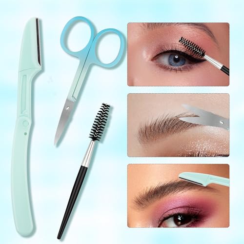 GEMERRY Eyebrow Tweezers Set, 7 Pcs Lash Tweezers for Women, Precision Tweezer for Eyebrows with Curved Scissors and Eyebrow Razor and Lashes Brush for Ingrown Hair Stainless Steel Eyelash Tweezers - Image 5