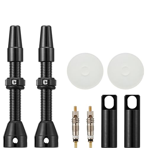 Image of Corki Cycles Tubeless Presta Valve Stem 40 44 55 60 80 100mm with 2PCS Valve Core and 2PCS Remover Tool (Black Red Gold Rainbow)